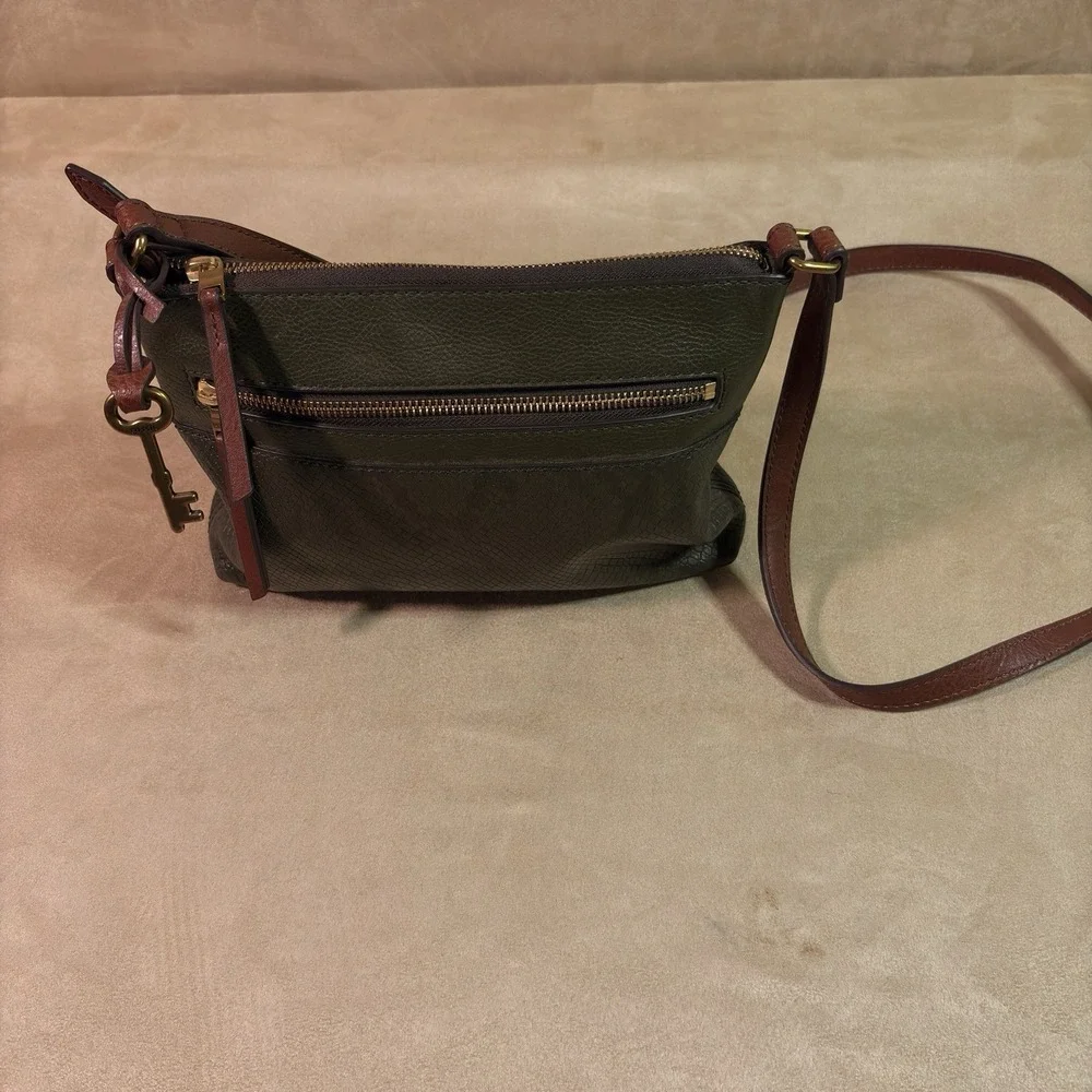 Fossil Purse Leather Handbag Women Green